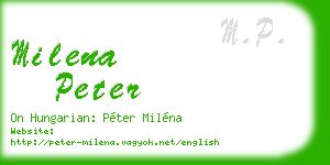 milena peter business card